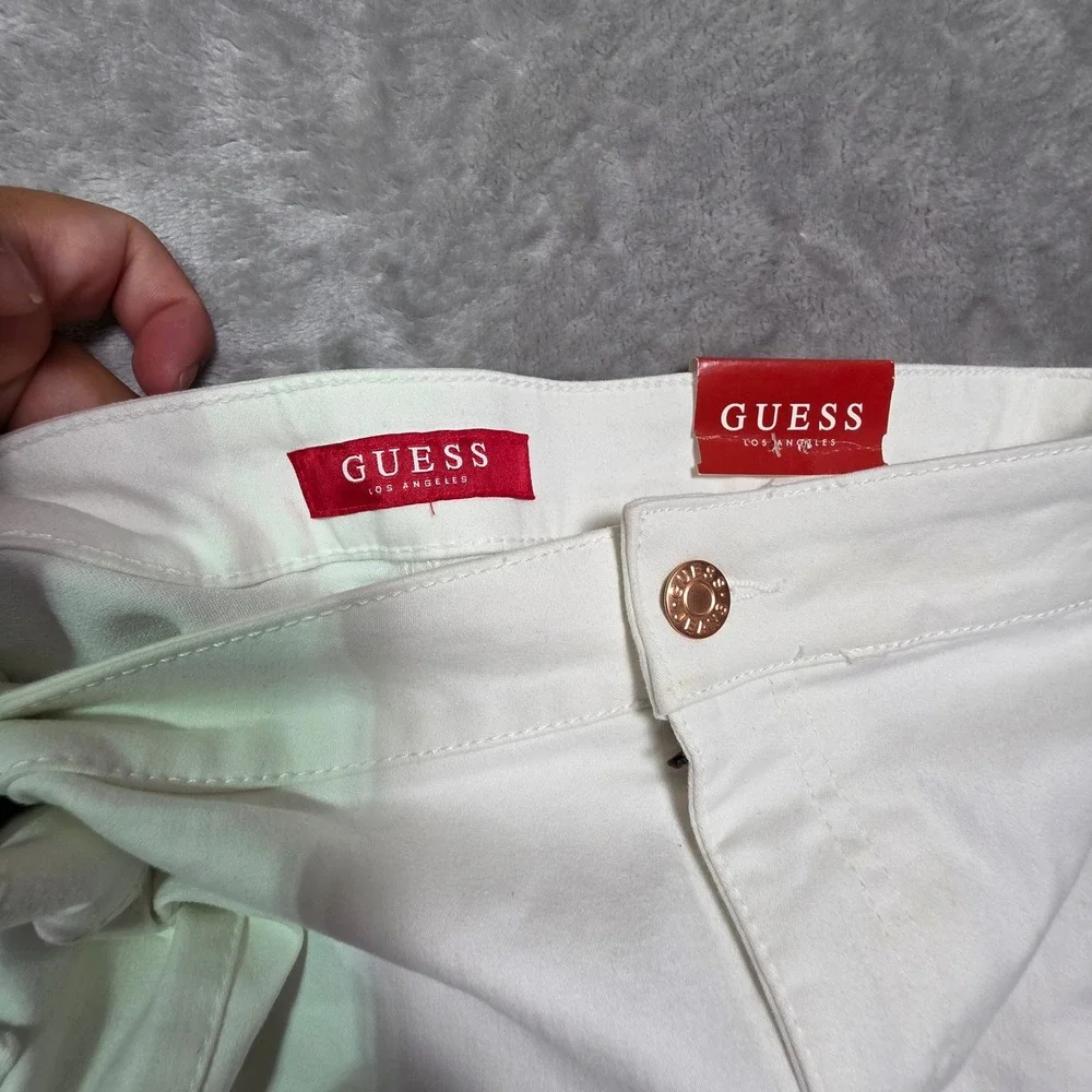 Guess Nova Curvy Ultra High Waist Skinny Pants White Wash Size 31